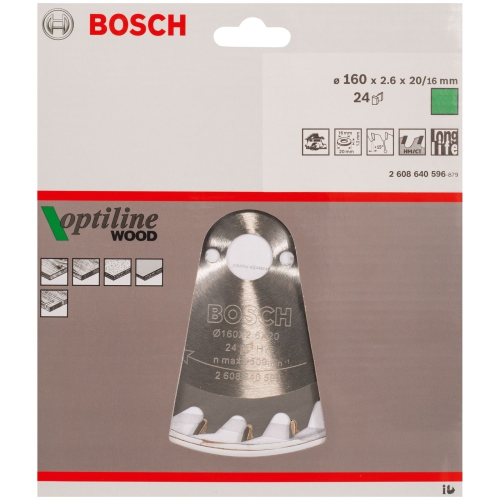 Bosch Kreissägeblatt 24er Zahung 160 x 20/16 mm